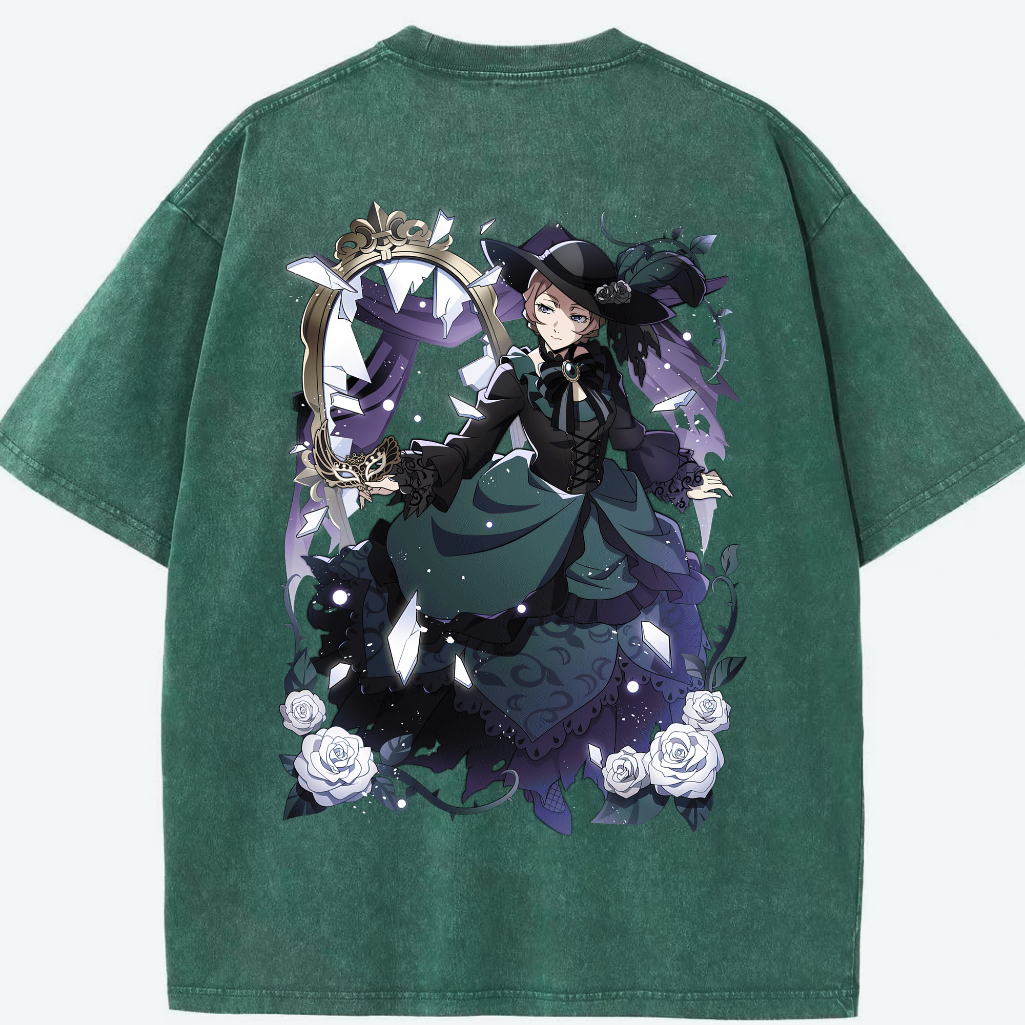 （画像用） 文豪ストレイドッグス Bungo Stray Dogs 綿100% ヴィンテージ風 半袖Tシャツ（背面プリント）